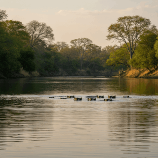 East Africa safari landscape at dawn