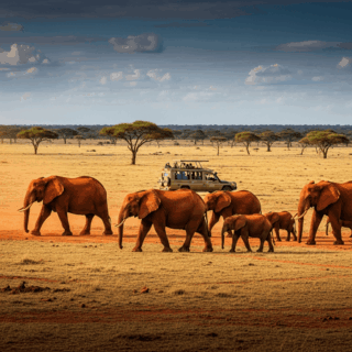 East Africa safari landscape at dawn
