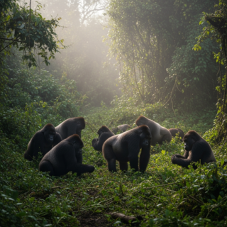 East Africa safari landscape at dawn