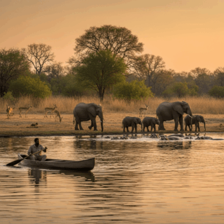 East Africa safari landscape at dawn