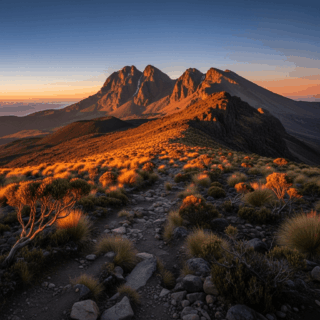 East Africa safari landscape at dawn