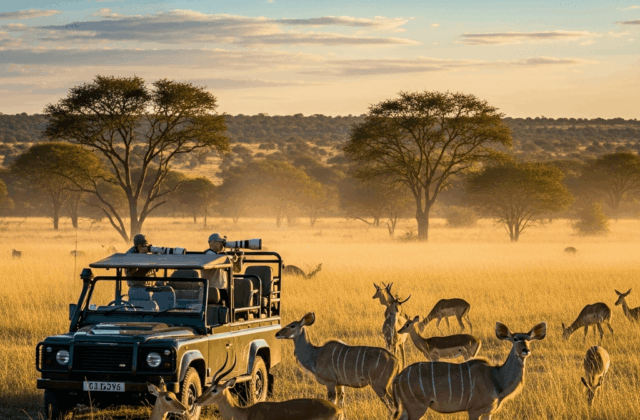Giraffes on the African savanna