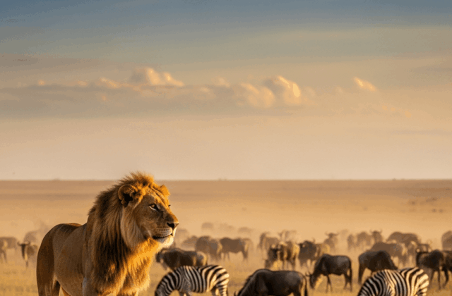 Giraffes on the African savanna