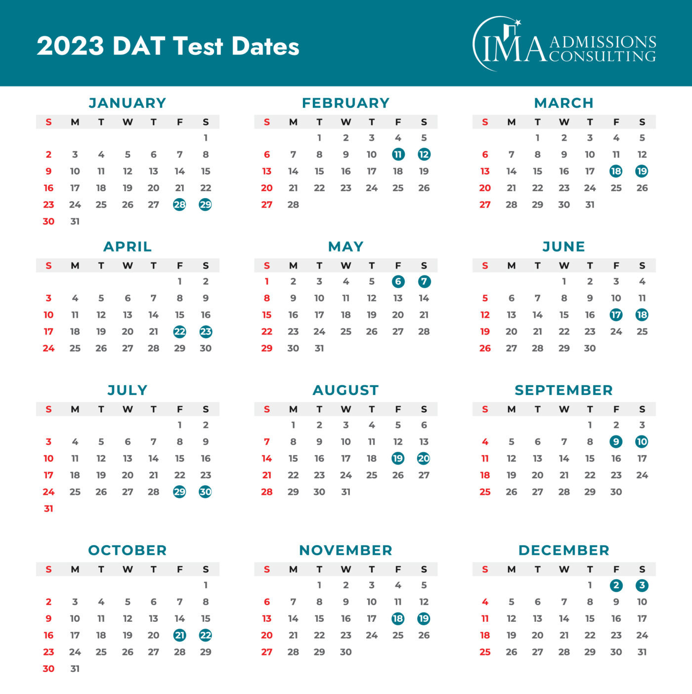 DAT Test Dates 2023​